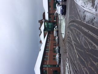 Um inesperado dia de neve em Manchester.