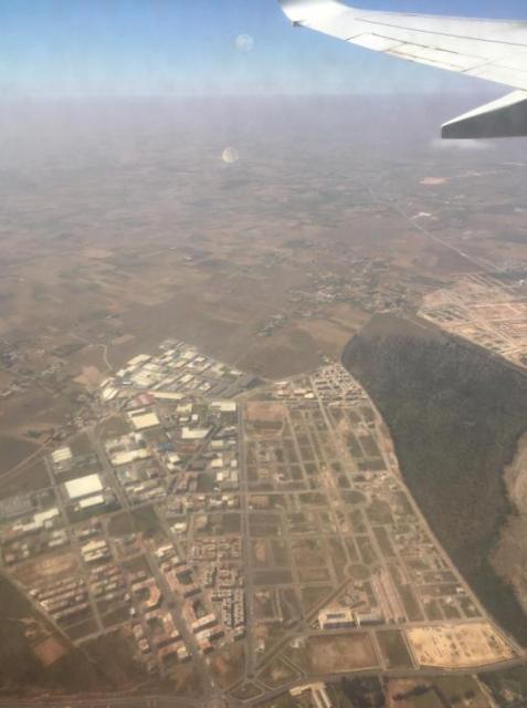 Vista do avião no dia da chegada à Casablanca