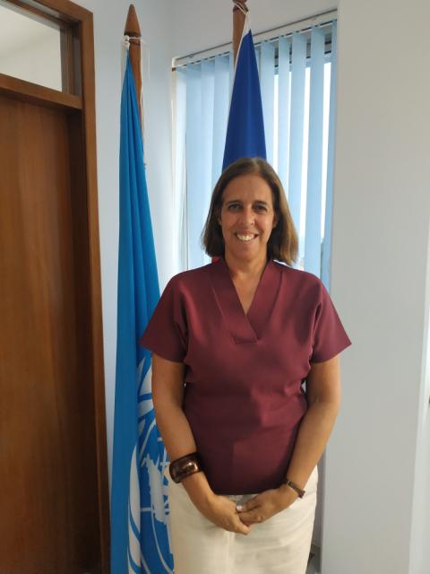 Ana Patrícia Graça - Coordenadora Residente da Organização das Nações Unidas em Cabo Verde no seu escritório, após a realização da entrevista
